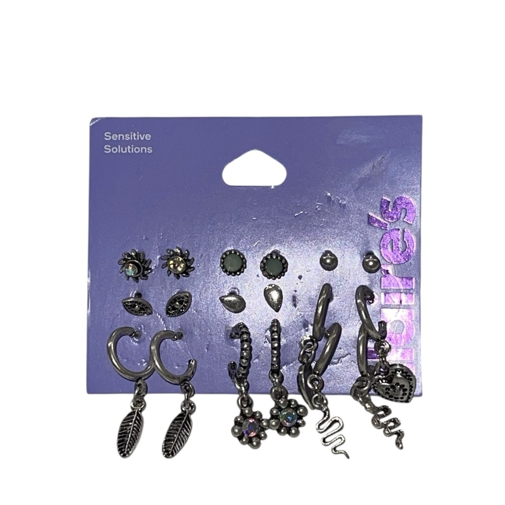 🤑 5/$25 Claire's Silver Earrings Set NWT